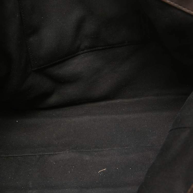Pre Owned Givenchy Dark Brown Signature Canvas and Leather Double Zip Tote