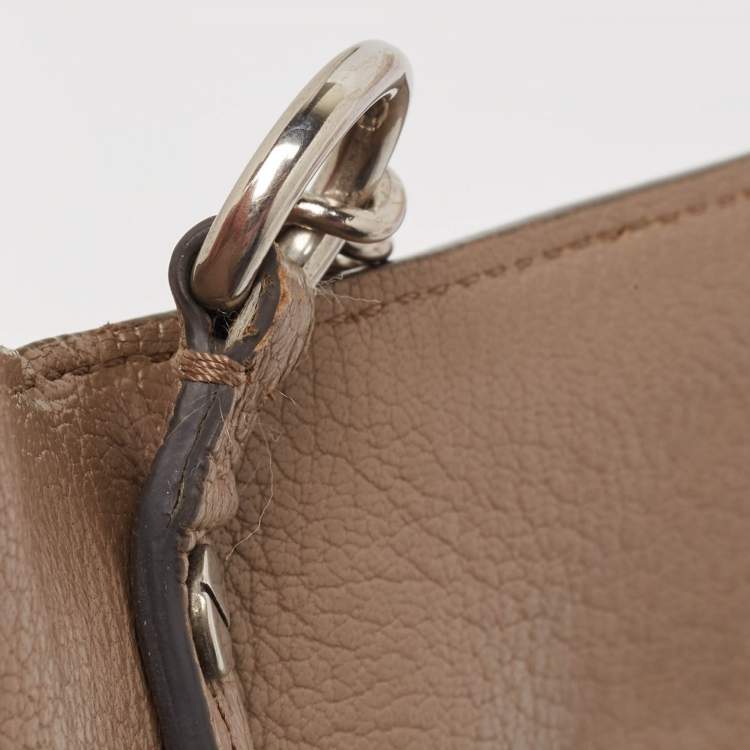 Pre Owned Givenchy Two Tone Beige Leather Small GV3 Shoulder Bag