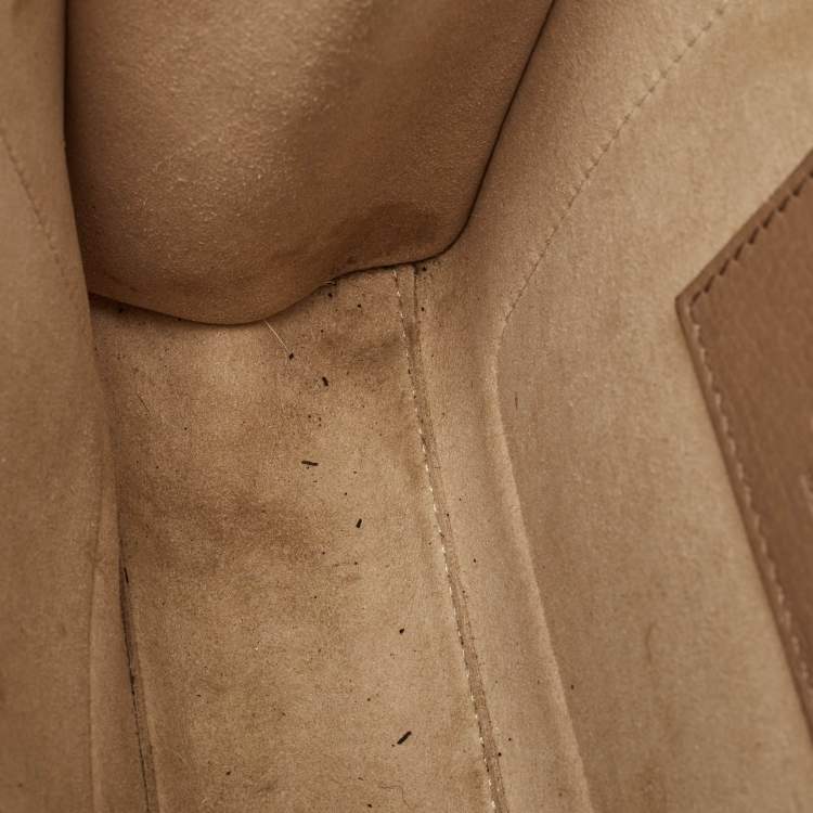 Pre Owned Givenchy Two Tone Beige Leather Small GV3 Shoulder Bag