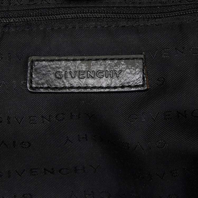 Pre Owned Givenchy Black Monogram Nylon and Leather Hobo