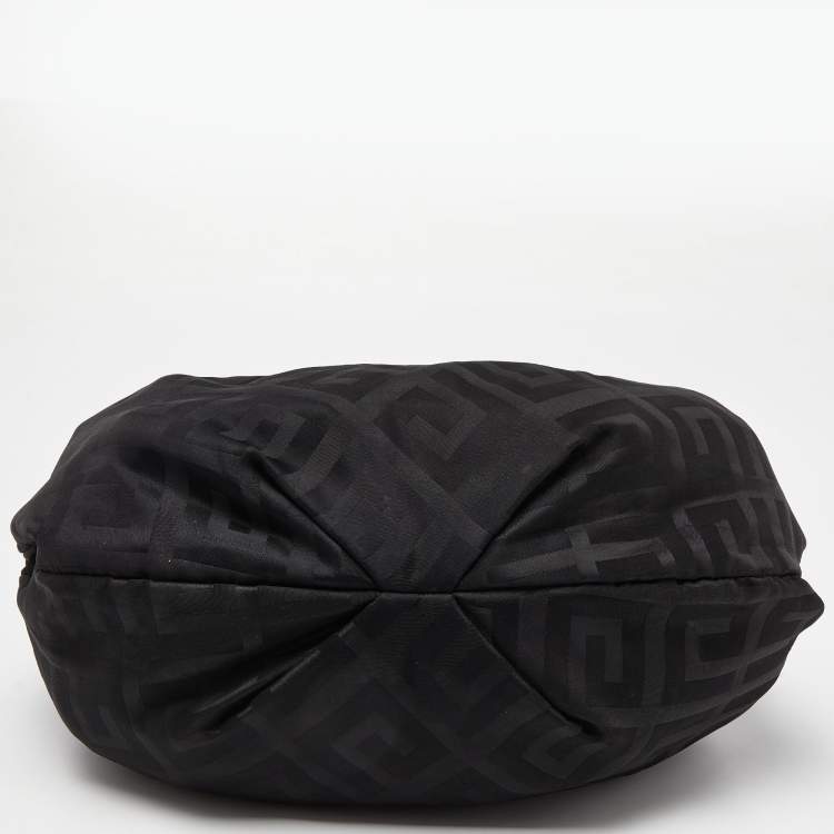 Pre Owned Givenchy Black Monogram Nylon and Leather Hobo
