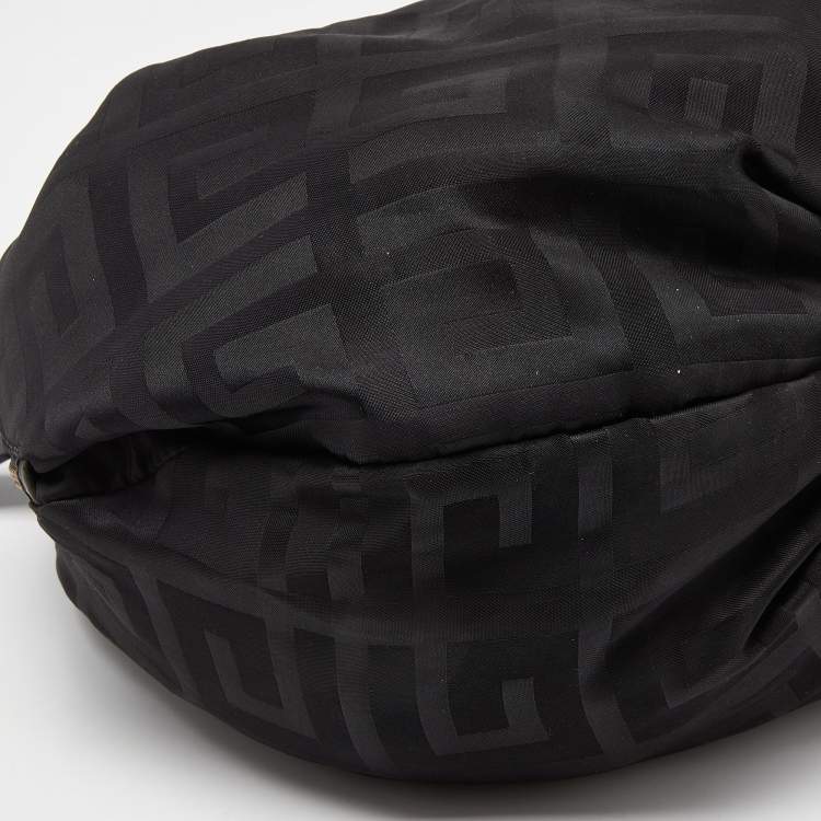 Pre Owned Givenchy Black Monogram Nylon and Leather Hobo