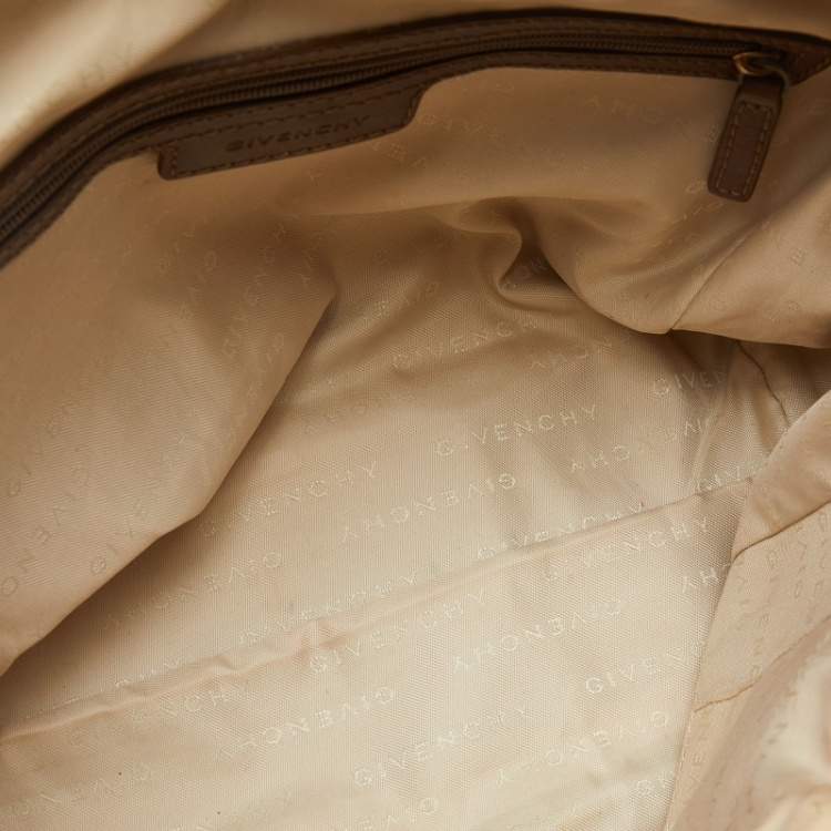 Pre Owned Givenchy Brown Signature Coated Fabric and Leather Satchel