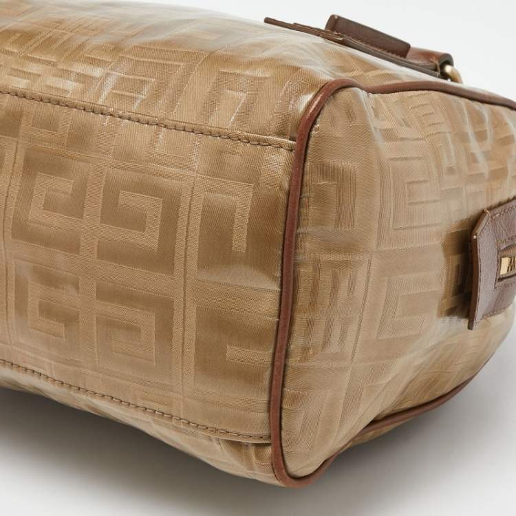 Pre Owned Givenchy Brown Signature Coated Fabric and Leather Satchel
