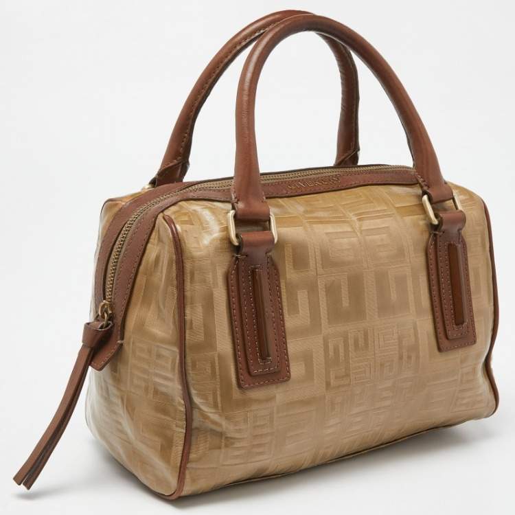 Pre Owned Givenchy Brown Signature Coated Fabric and Leather Satchel