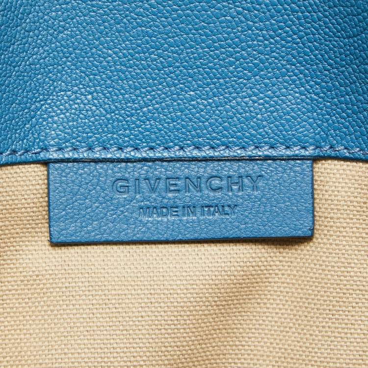 Pre Owned Givenchy Blue Leather Medium Antigona Envelope Clutch