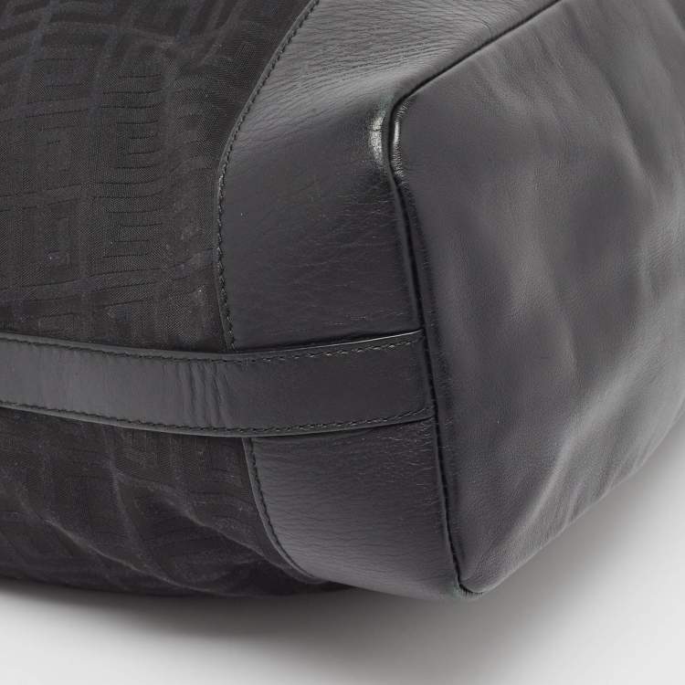 Pre Owned Givenchy Black Monogram Canvas and Leather Bucket Bag