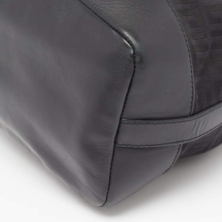 Pre Owned Givenchy Black Monogram Canvas and Leather Bucket Bag