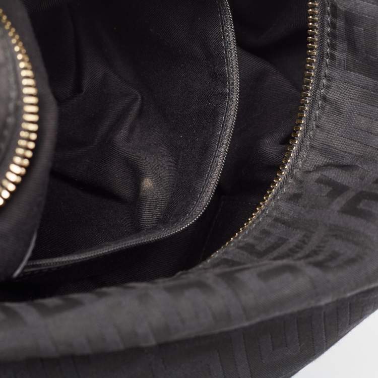 Pre Owned Givenchy Black Monogram Canvas and Leather Bucket Bag