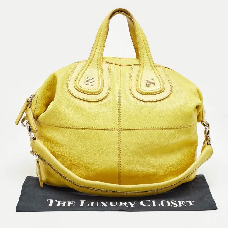 Pre Owned Givenchy Yellow Leather Medium Nightingale Bag