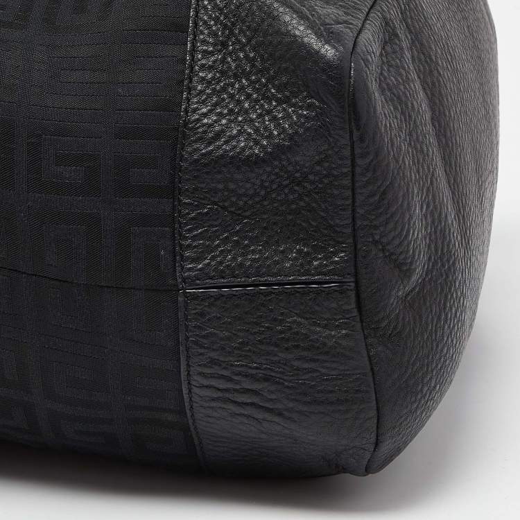 Pre Owned Givenchy Black Monogram Canvas and Leather Bucket Hobo