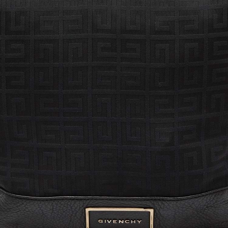 Pre Owned Givenchy Black Monogram Canvas and Leather Bucket Hobo