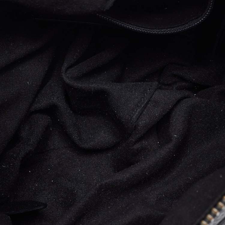 Pre Owned Givenchy Black Monogram Embossed Leather Baguette Bag