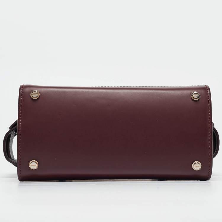 Pre Owned Givenchy Burgundy Leather Mini Horizon Tote
