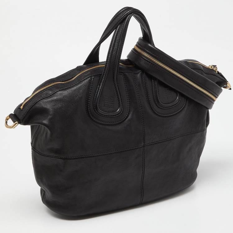 Pre Owned Givenchy Black Leather Medium Nightingale Satchel