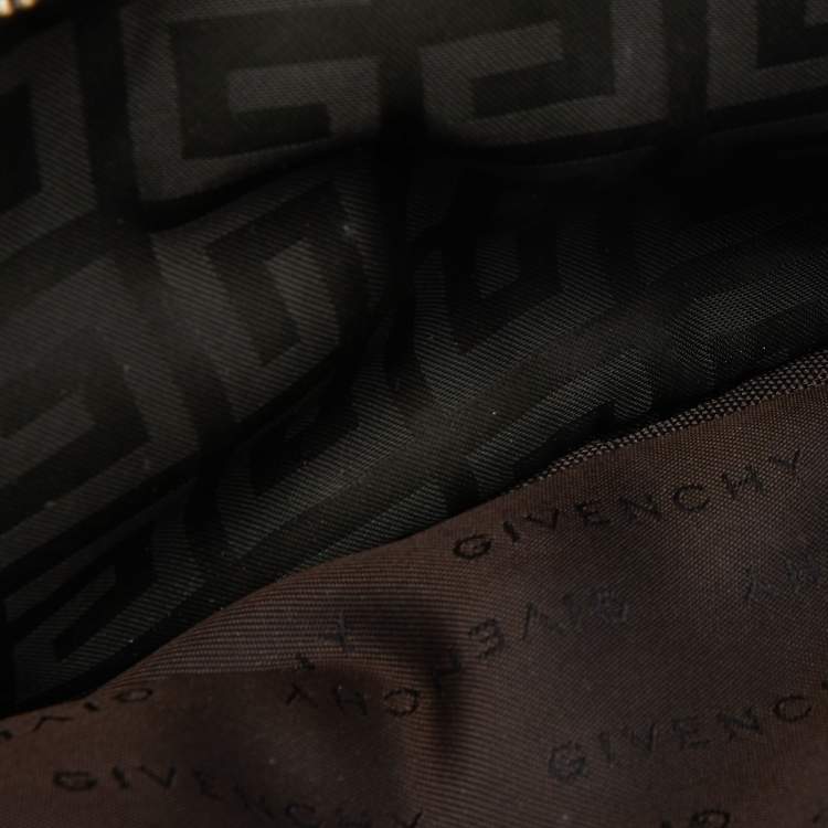 مملوكة مسبقًا Givenchy Green/Brown Monogram Fabric Buckle Flap Baguette Bag