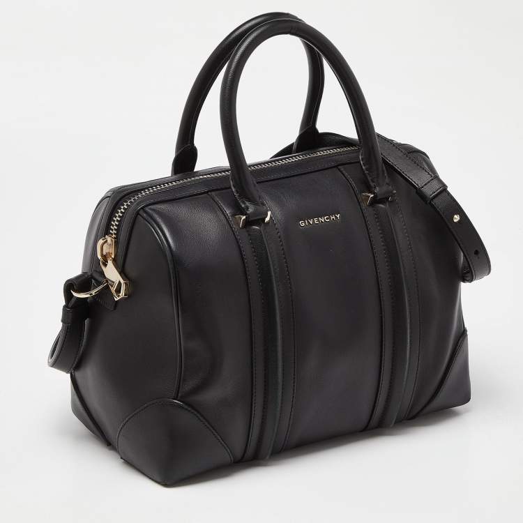 Pre Owned Givenchy Black Leather Lucrezia Boston Bag