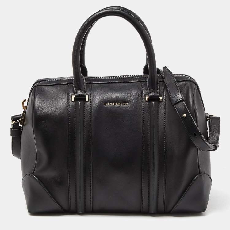 Pre Owned Givenchy Black Leather Lucrezia Boston Bag