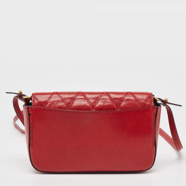 Pre Owned Givenchy Red Quilted Leather Mini Pocket Crossbody Bag