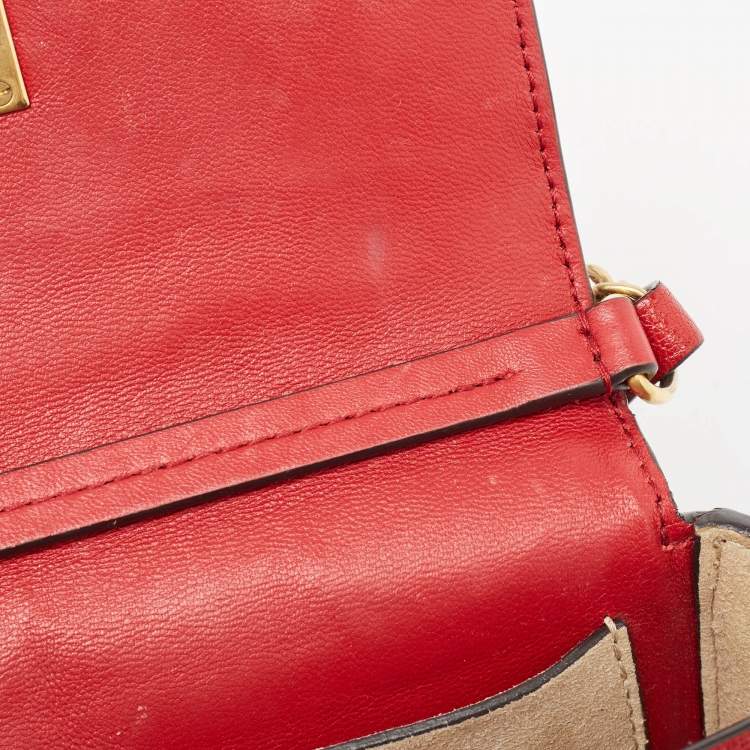 Pre Owned Givenchy Red Quilted Leather Mini Pocket Crossbody Bag