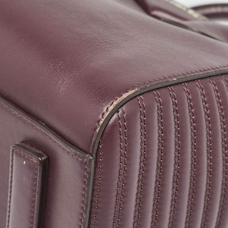 Pre Owned Givenchy Burgundy Leather Small Antigona Satchel