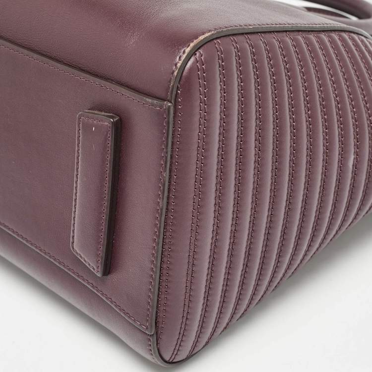 Pre Owned Givenchy Burgundy Leather Small Antigona Satchel