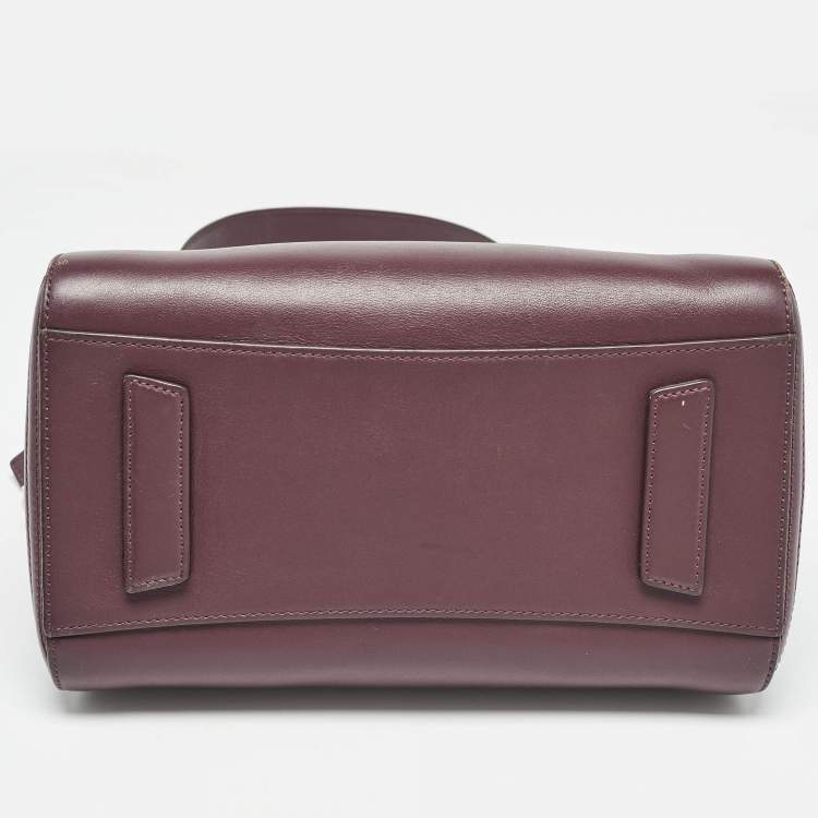 Pre Owned Givenchy Burgundy Leather Small Antigona Satchel