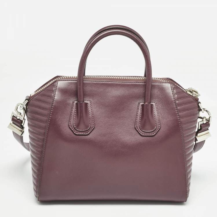 Pre Owned Givenchy Burgundy Leather Small Antigona Satchel