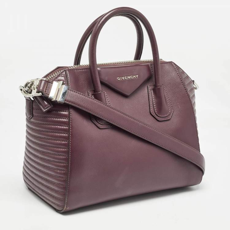 Pre Owned Givenchy Burgundy Leather Small Antigona Satchel