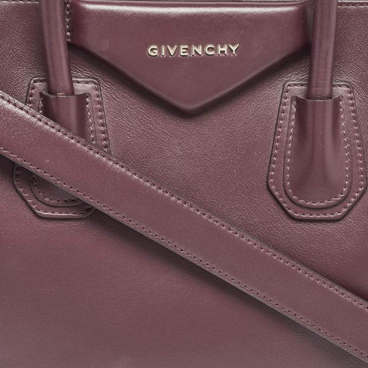 Pre Owned Givenchy Burgundy Leather Small Antigona Satchel
