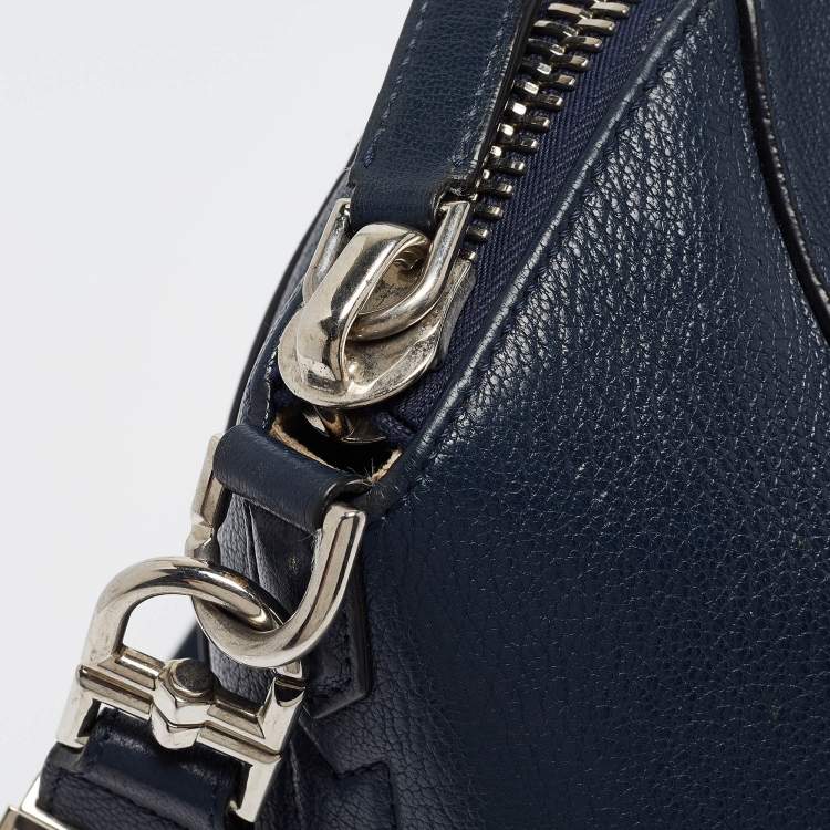 Pre Owned Givenchy Navy Blue Leather Medium Antigona Satchel