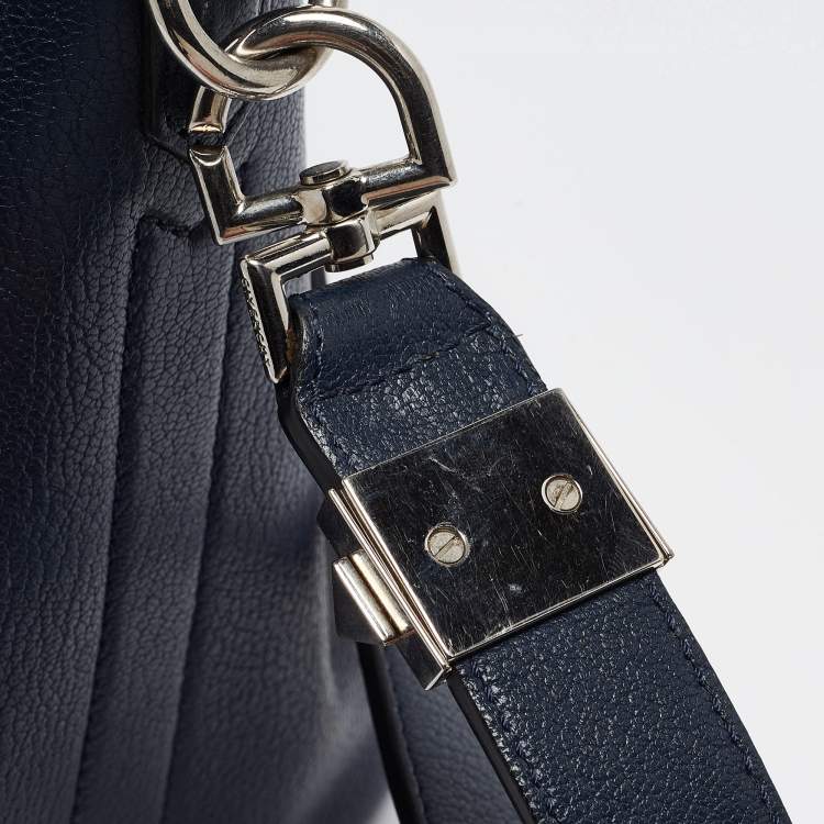 Pre Owned Givenchy Navy Blue Leather Medium Antigona Satchel