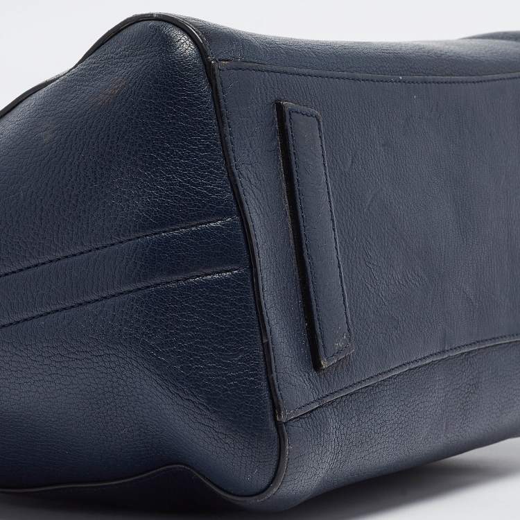 Pre Owned Givenchy Navy Blue Leather Medium Antigona Satchel
