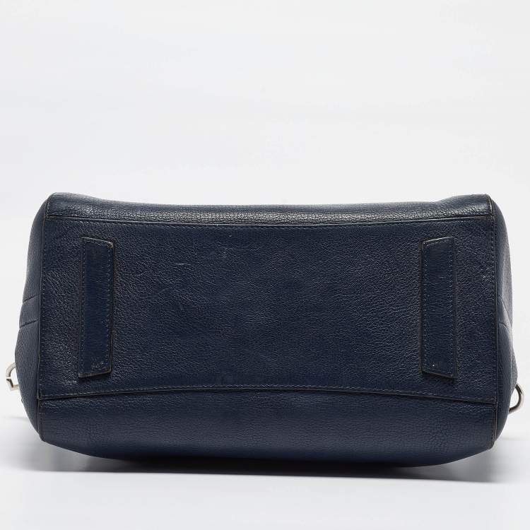 Pre Owned Givenchy Navy Blue Leather Medium Antigona Satchel