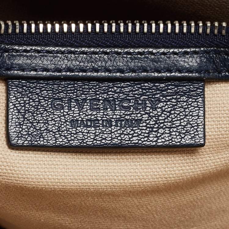 Pre Owned Givenchy Navy Blue Leather Medium Antigona Satchel