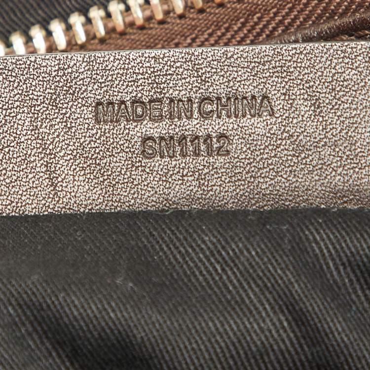 Pre Owned Givenchy Brown/Black Monogram Canvas and Leather Double Zip Tote 