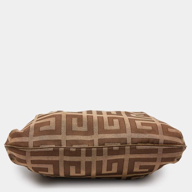 Pre Owned Givenchy Beige Monogram Canvas and Leather Hobo