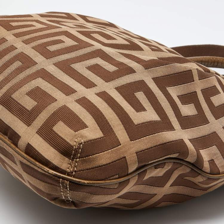 Pre Owned Givenchy Beige Monogram Canvas and Leather Hobo