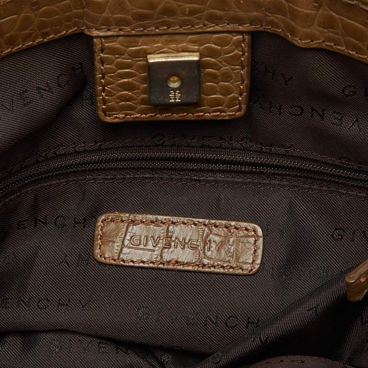 Pre Owned Givenchy Beige Monogram Canvas and Leather Hobo