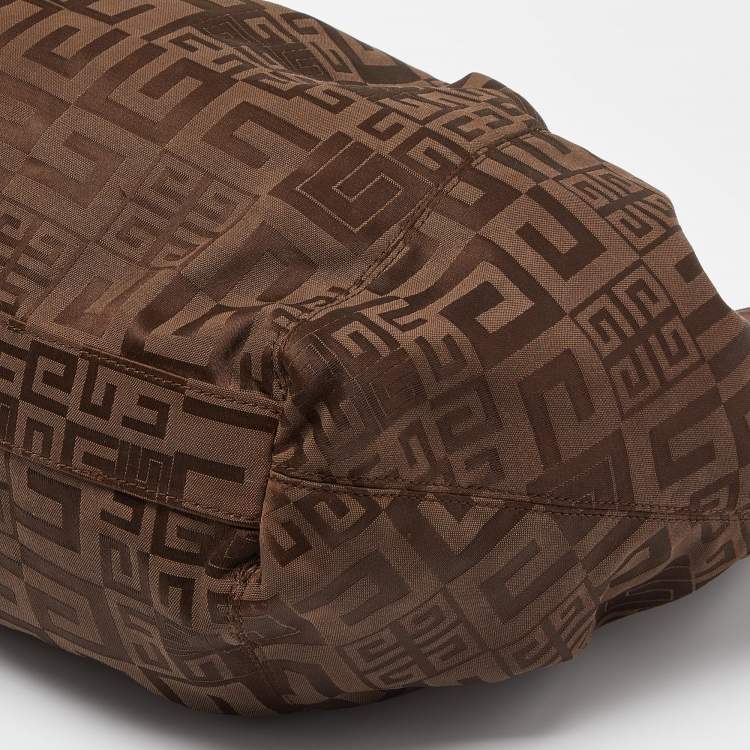 Pre Owned Givenchy Brown Monogram Canvas and Leather Hobo