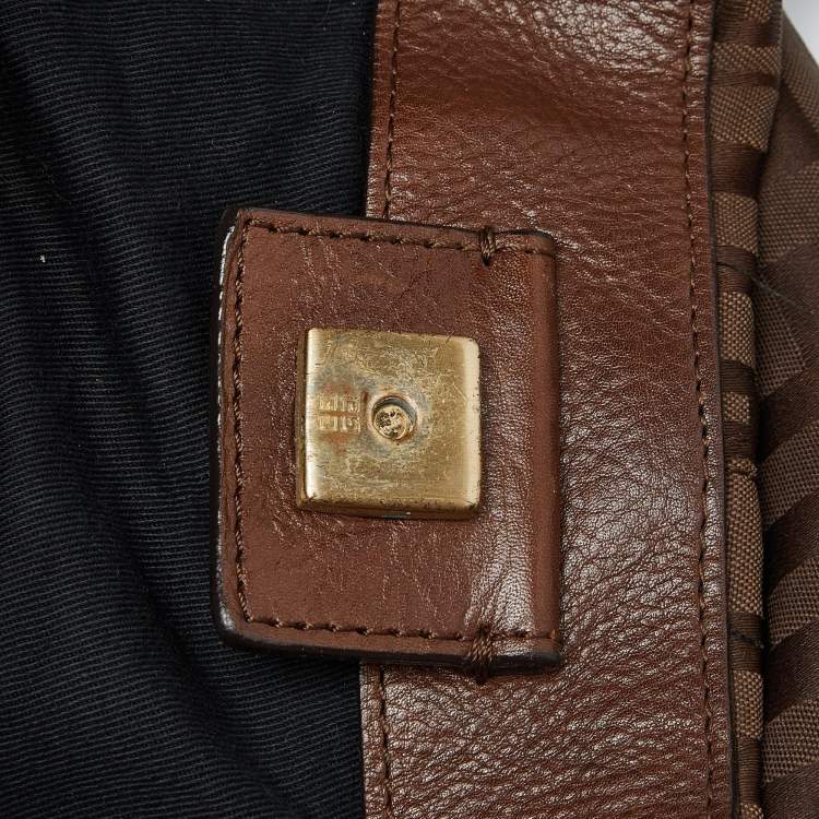 Pre Owned Givenchy Brown Monogram Canvas and Leather Hobo