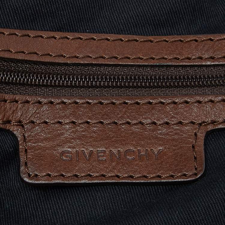 Pre Owned Givenchy Brown Monogram Canvas and Leather Hobo