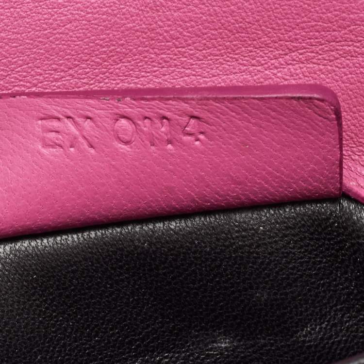 Pre Owned Givenchy Pink Leather Shark Lock Chain Clutch
