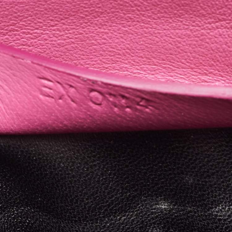 Pre Owned Givenchy Pink Leather Shark Lock Chain Clutch