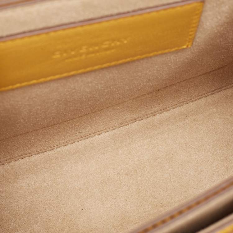 Pre Owned Givenchy Mustard Quilted Leather Small GV3 Shoulder Bag