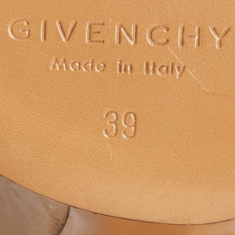 Pre Owned Givenchy Beige Nubuck Leather Platform Ankle Booties Size 39