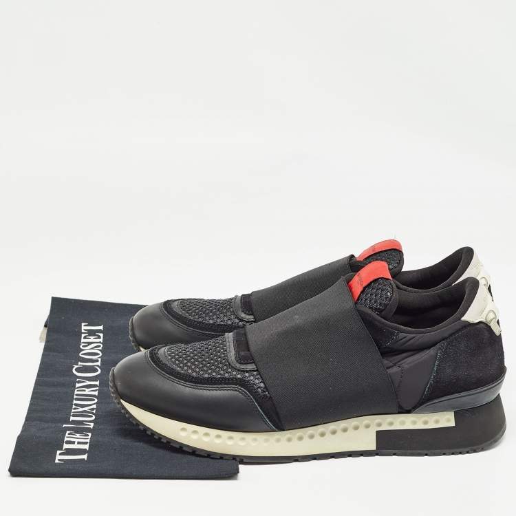 Pre Owned Givenchy Black Suede and Leather Slip On Sneakers Size 40
