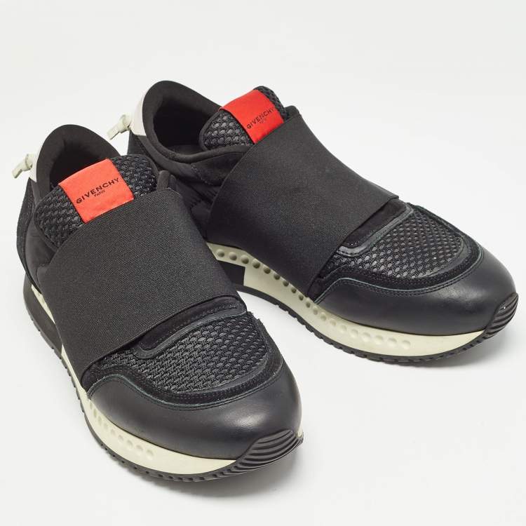 Pre Owned Givenchy Black Suede and Leather Slip On Sneakers Size 40