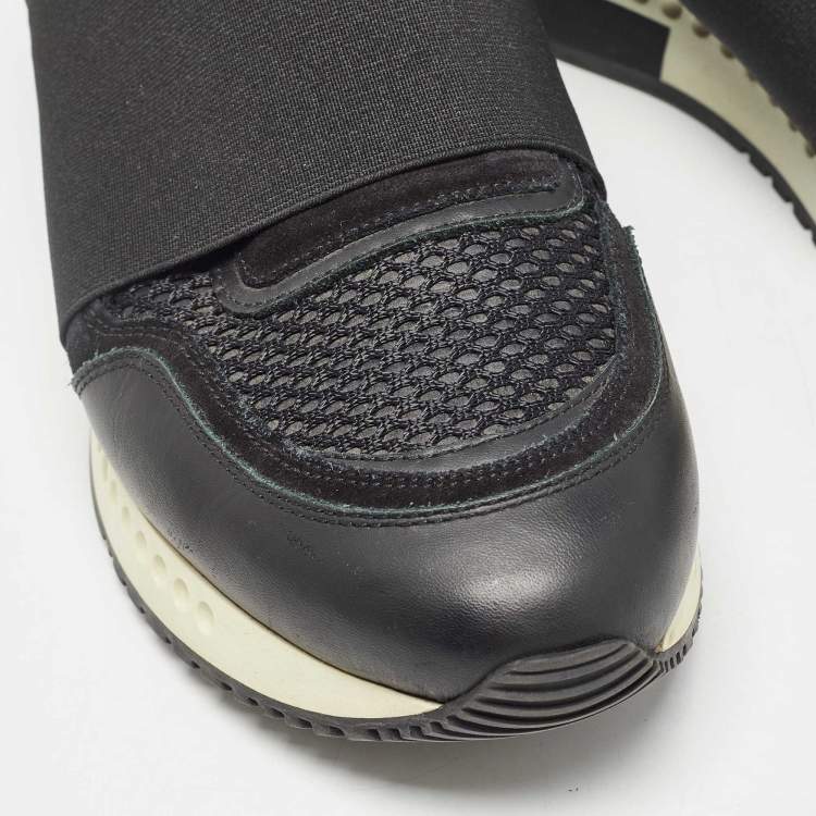 Pre Owned Givenchy Black Suede and Leather Slip On Sneakers Size 40