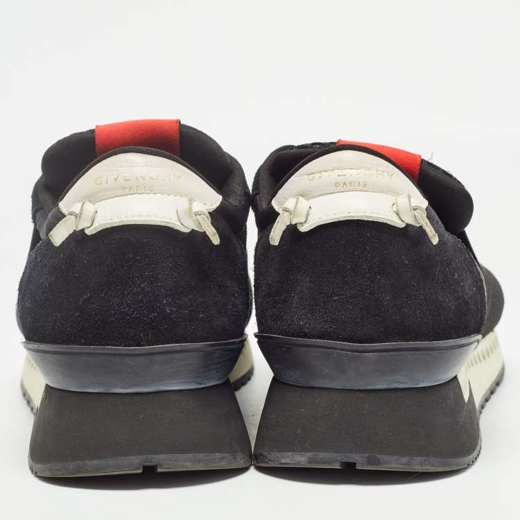 Pre Owned Givenchy Black Suede and Leather Slip On Sneakers Size 40